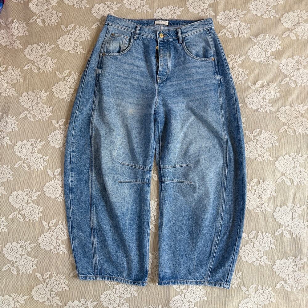 Free People We The Free Good Luck Barrel Jeans Size 29